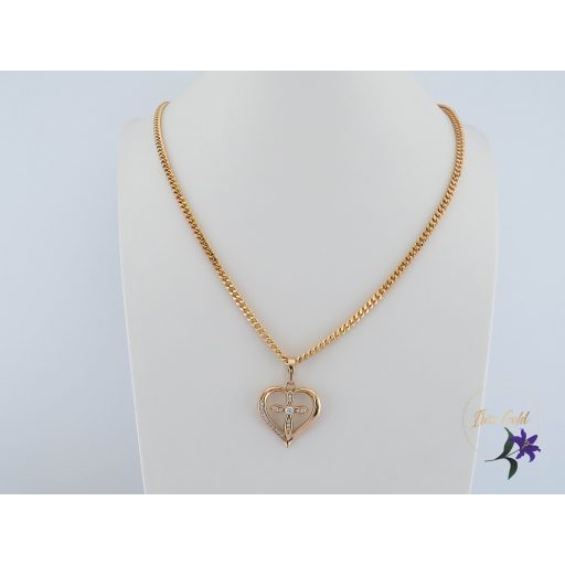 Roxana antiallergén medálos nyaklánc szívben kereszt-18K
