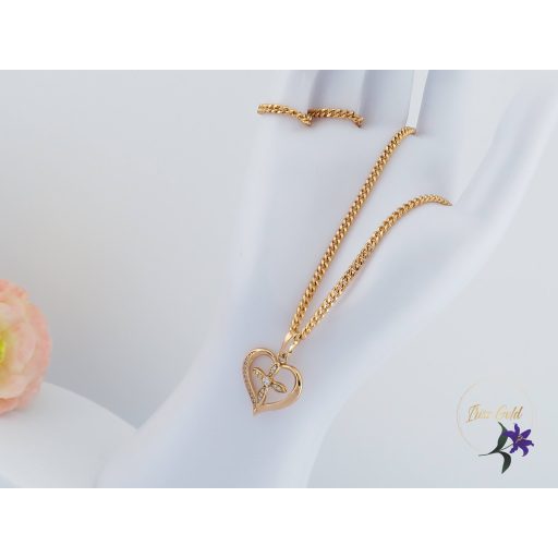 Roxana antiallergén medálos nyaklánc szívben kereszt-18K