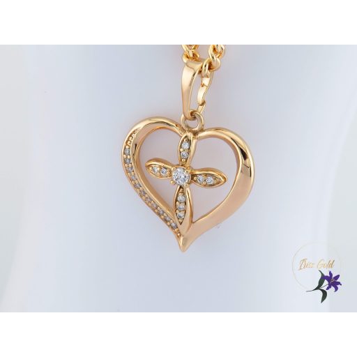 Roxana antiallergén medálos nyaklánc szívben kereszt-18K