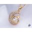 Briell antiallergén hold-saturnus kristályköves medálos nyaklánc-18K