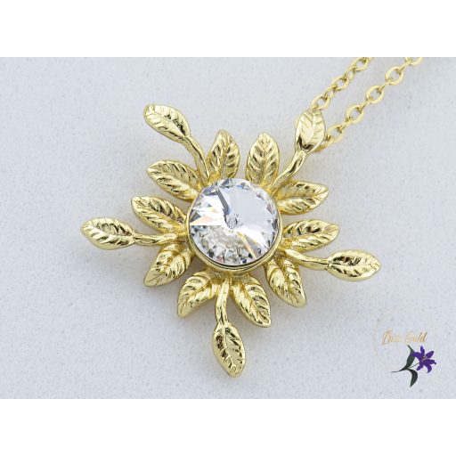 Doroti antiallergén fehér kristályköves virág nyaklánc -14K 