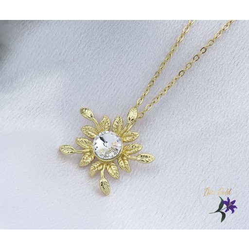 Doroti antiallergén fehér kristályköves virág nyaklánc -14K 
