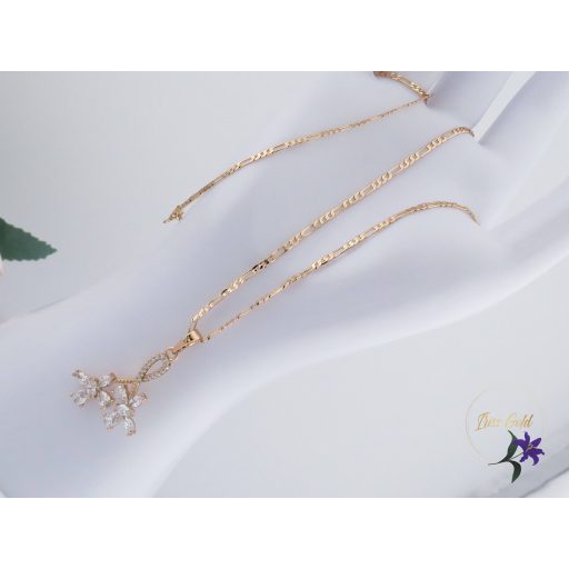 Aletta antiallergén fehérköves nyaklánc két pillangóval-18K 