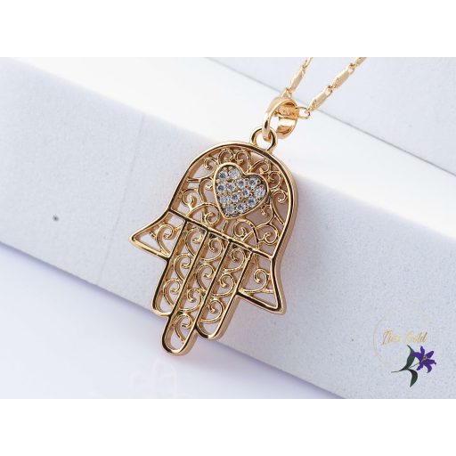 Dea antiallergén Fatime keze medálos nyaklánc-18K 