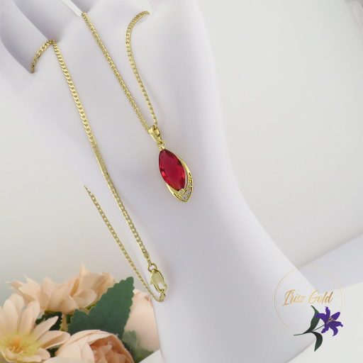 Molli antiallergén pirosköves medálos nyakláánc-14K 