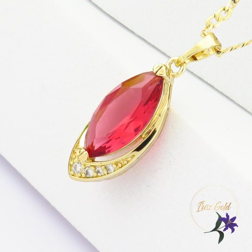 Molli antiallergén pirosköves medálos nyakláánc-14K 