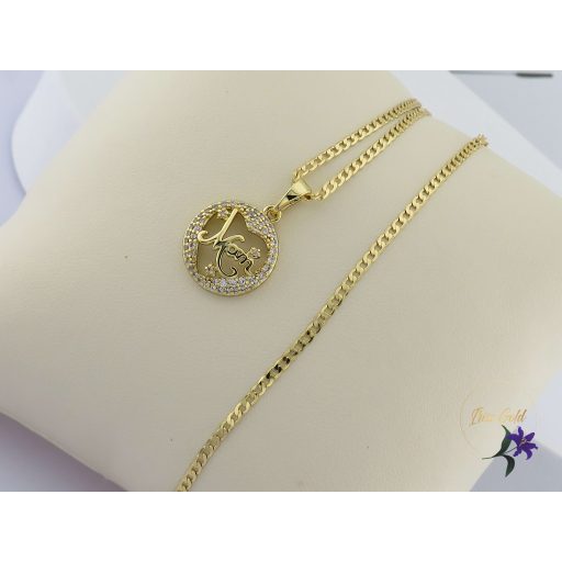 Odil antiallergén " MOM" feliratos medálos nyaklánc-14K