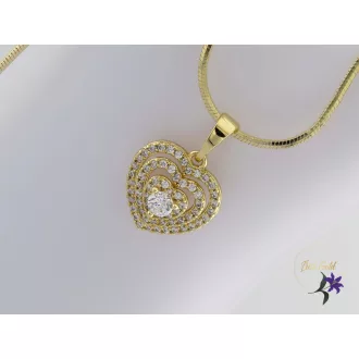 Réka antiallergén szives medálos nyaklánc-14K 