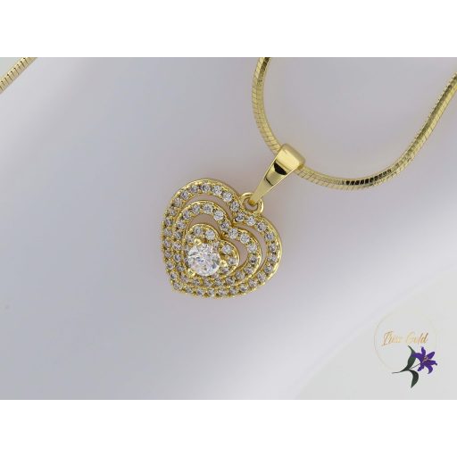 Réka antiallergén szives medálos nyaklánc-14K 