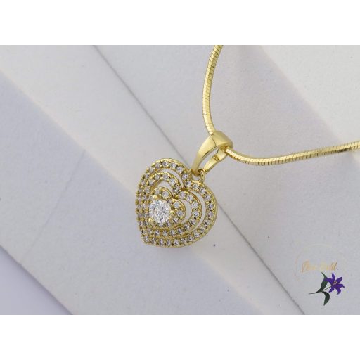 Réka antiallergén szives medálos nyaklánc-14K 