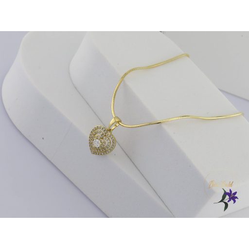 Réka antiallergén szives medálos nyaklánc-14K 