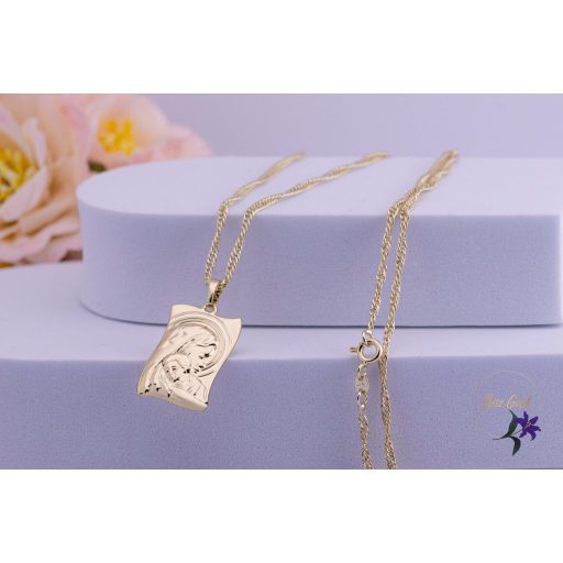 Máriát ábrázoló antiallergén medálos nyaklánc -14K 