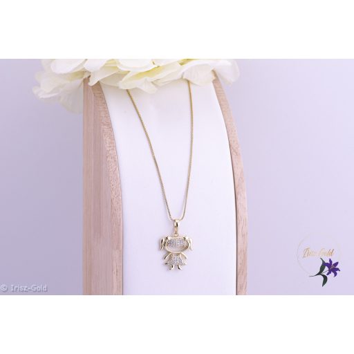 Noémi antiallergén kislányt ábrázoló medálálos nyaklánc -14K 