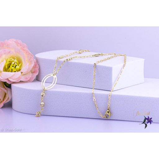 Léda antiallergén külömböző szemekből álló csüngős medál nyaklánc -14K