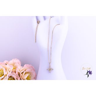 Mina antiallergén köves kereszt medálos nyaklánc-14K 