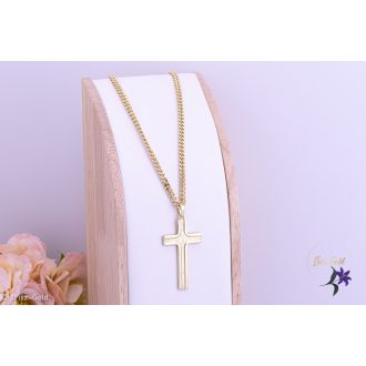 Netta antiallergén nagy kereszt medálos nyaklánc-14K