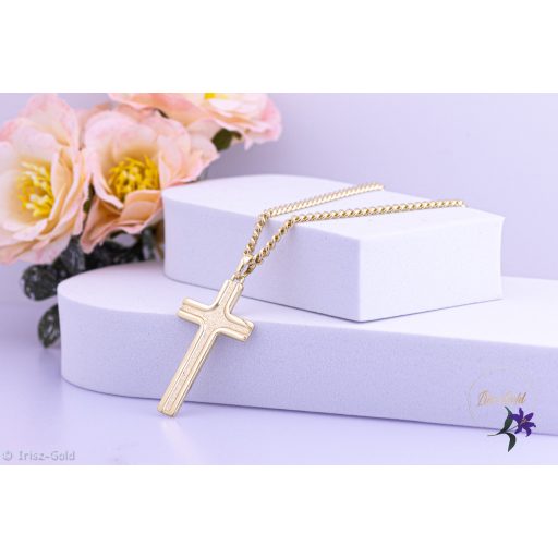 Netta antiallergén nagy kereszt medálos nyaklánc-14K