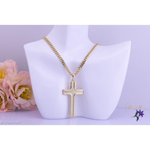 Netta antiallergén nagy kereszt medálos nyaklánc-14K