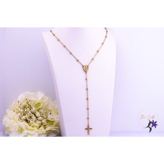 Mária rózsafüzér aranybogyós dísítéssel-18K 