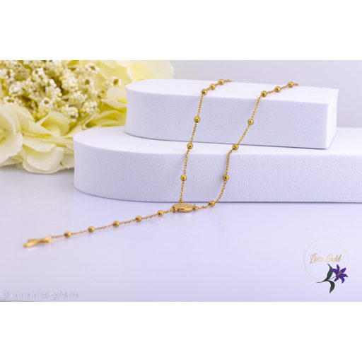 Mária rózsafüzér aranybogyós dísítéssel-18K 