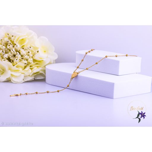 Mária rózsafüzér aranybogyós dísítéssel-18K 