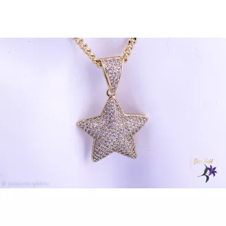 Rubina goldfilled csillag medálos nyaklánc-14K 