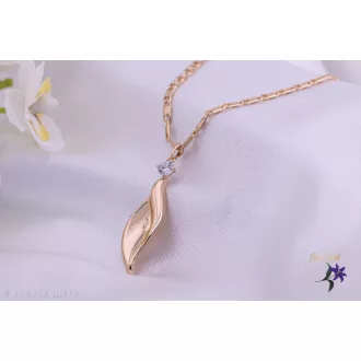 Zora goldfilled hosszúkás csavart medálos nyaklánc-18K 