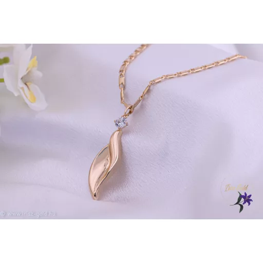 Zora goldfilled hosszúkás csavart medálos nyaklánc-18K 