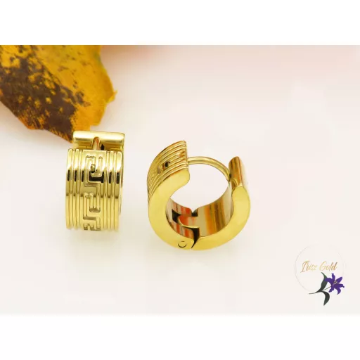 Bertold-gold nemesacél férfi karika fülbevaló-18K