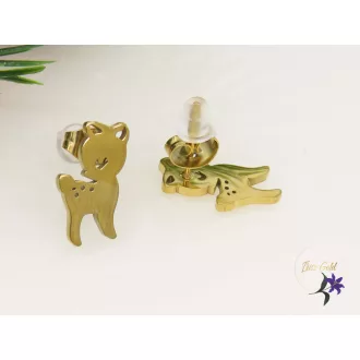 Bambi nemesacél állatkás fülbevaló-18K 