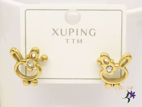 Xuping Célia  nemesacél nyuszis fülgyűrű-14K