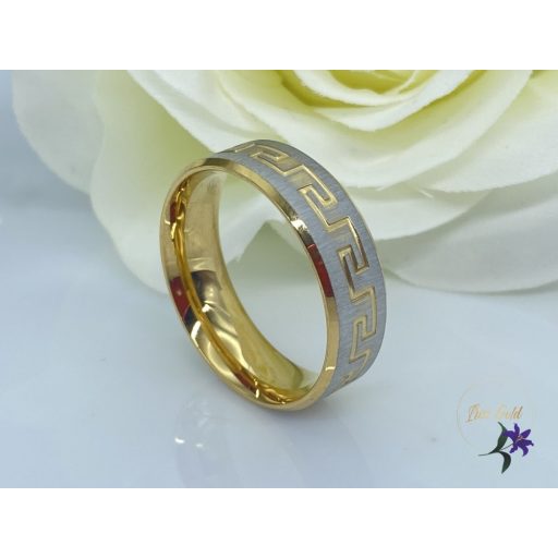 Aphrodité antiallergén görög mintás multicolor nemesacél karikagyűrű 