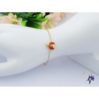 Enna nemesacél katicás karlánc-18K 