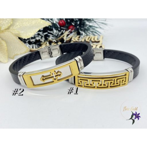 Endru szilikon pántos karkötő nemesacél köztessel - fekete