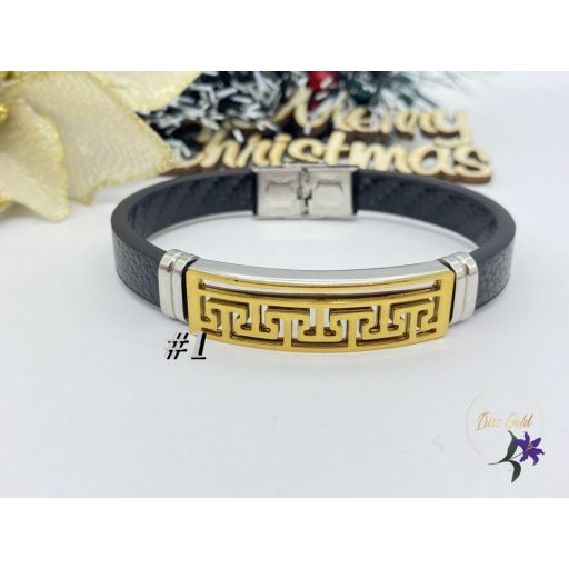 Endru szilikon pántos karkötő nemesacél köztessel - fekete