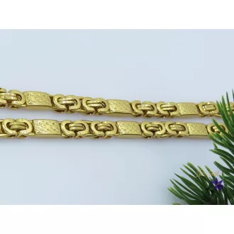 Dali nemesacél váltott mintázatú nyaklánc -18K 
