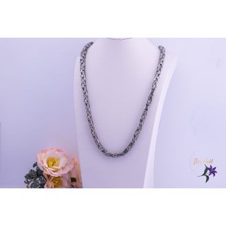 Sassa nemesacél férfi nyaklánc V szemekkel-ródium 