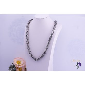   Sassa nemesacél vastag férfi nyaklánc V szemekkel-ródium 