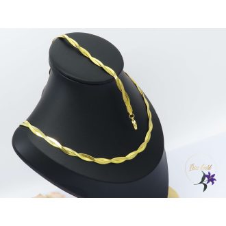 Xuping TTM nemesacél szett nyakék,karkötő-kétsoros -18k