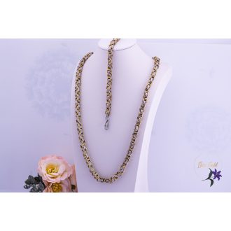   Ábel nemesacél férfi szett nyaklánc karkötő -multikolor 