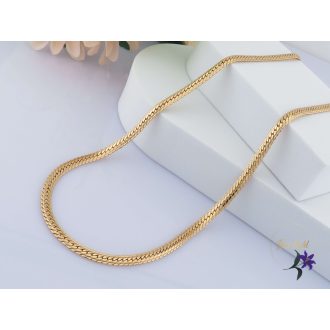 Babett-55 antiallergén lapos tömörszemes nyaklánc-18K 