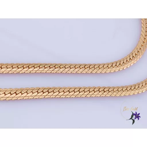 Babett-55 antiallergén lapos tömörszemes nyaklánc-18K 