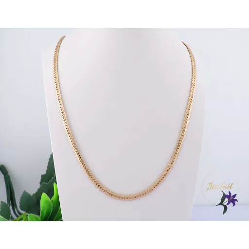 Babett-55 antiallergén lapos tömörszemes nyaklánc-18K 