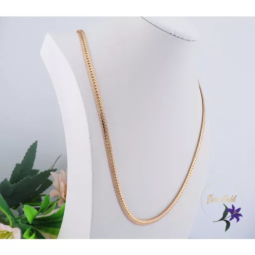 Babett-55 antiallergén lapos tömörszemes nyaklánc-18K 