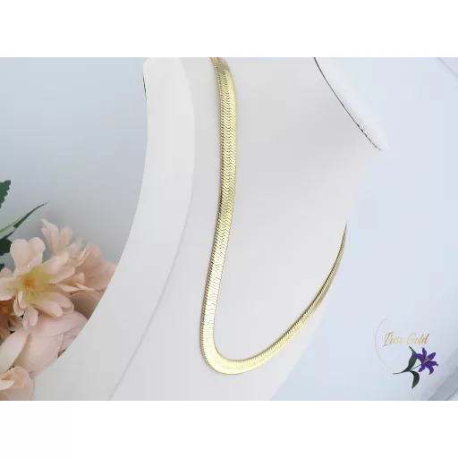 Anett antiallergén tömör lapos nyakék-14K 