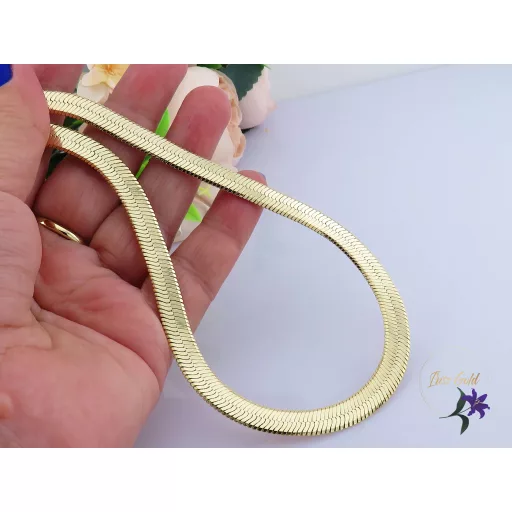 Anett antiallergén tömör lapos nyakék-14K 