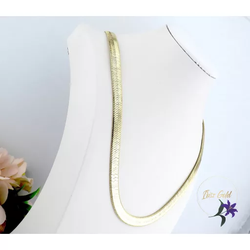 Anett antiallergén tömör lapos nyakék-14K 