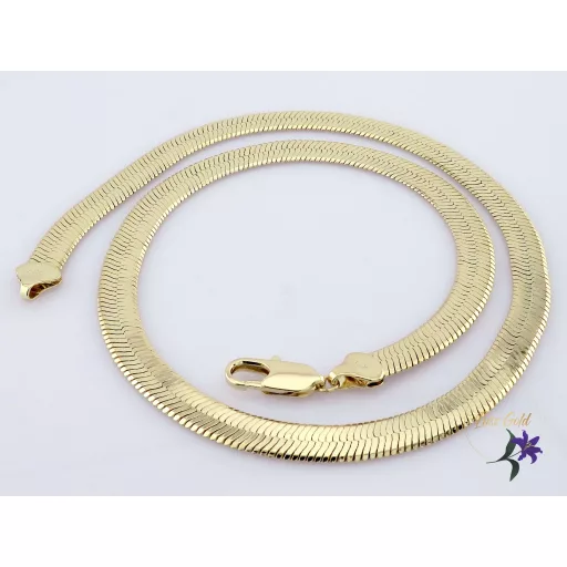 Anett antiallergén tömör lapos nyakék-14K 