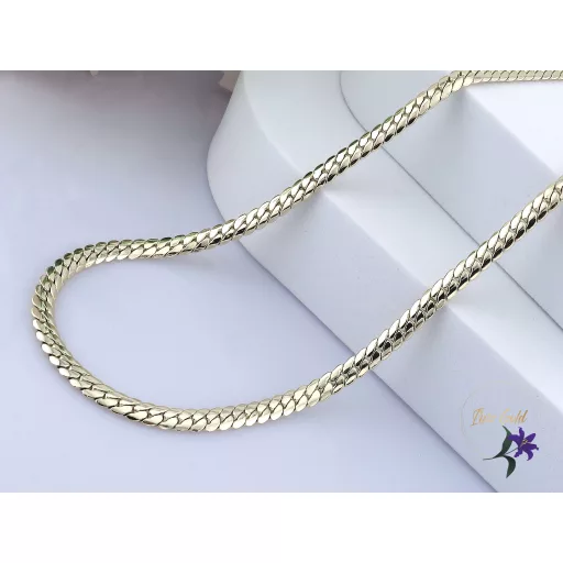 Zorka antiallergén fonott szemes nyakék-14K 