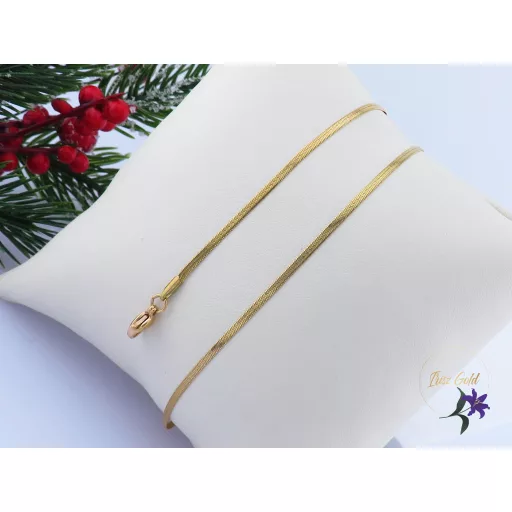 Néle antiallergén fényes lapos nyakék-18K 